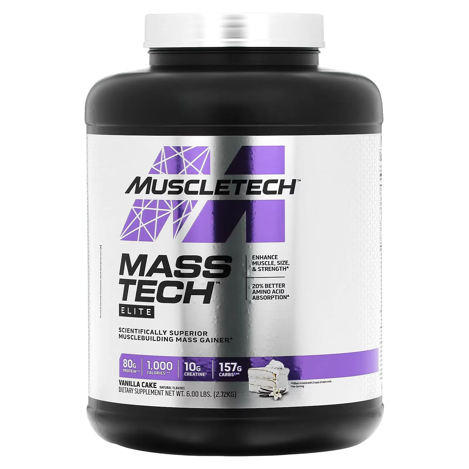 Mass Tech Elite, Vanilla Cake, 6 lbs (2.72 kg)