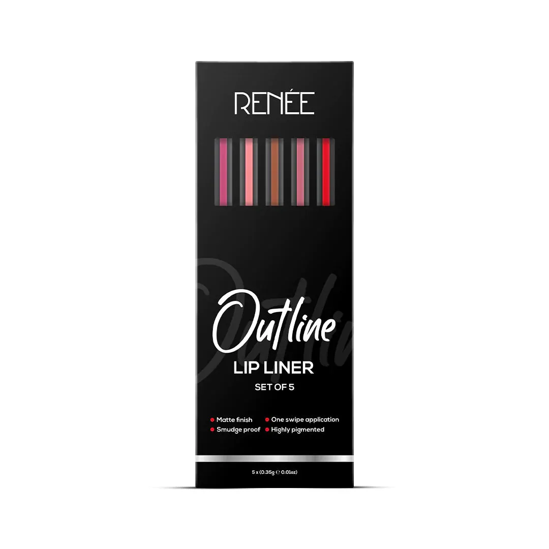 Renee Cosmetics Outline Lip Liner Combo Of 5