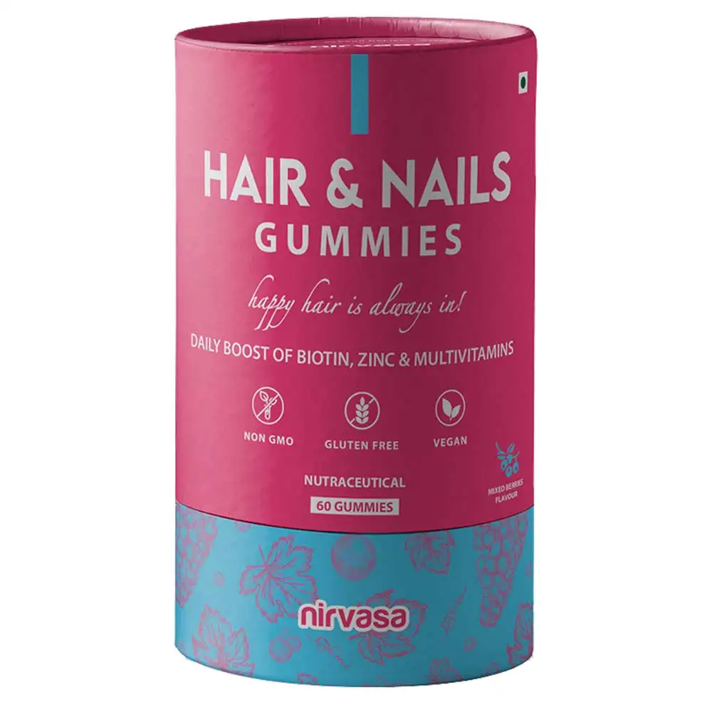 Nirvasa Hair & Nails,  60 gummies  Mixed Berries