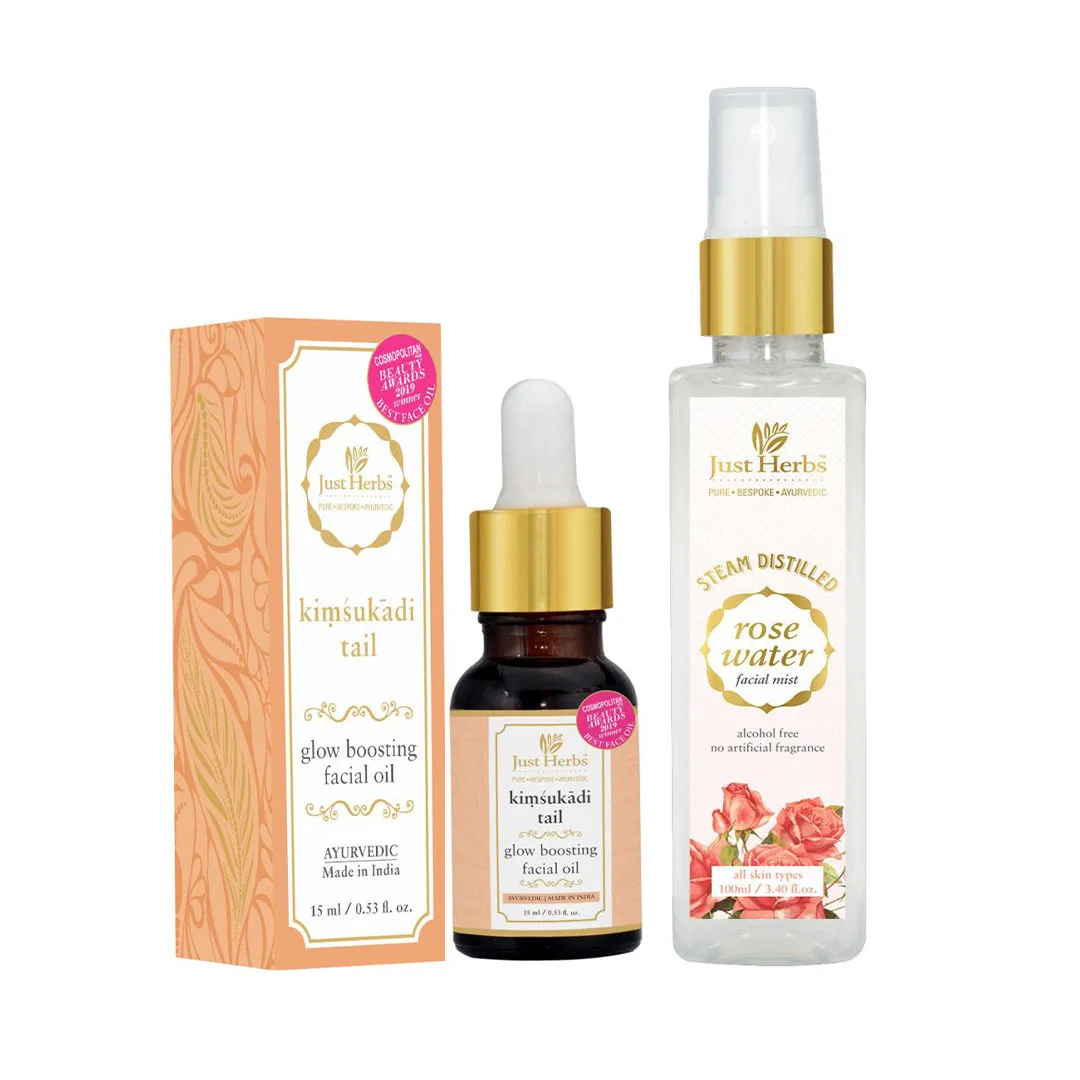 Just Herbs Glow Getter Kimsukadi Facial Oil & Rose Facial Mist Combo