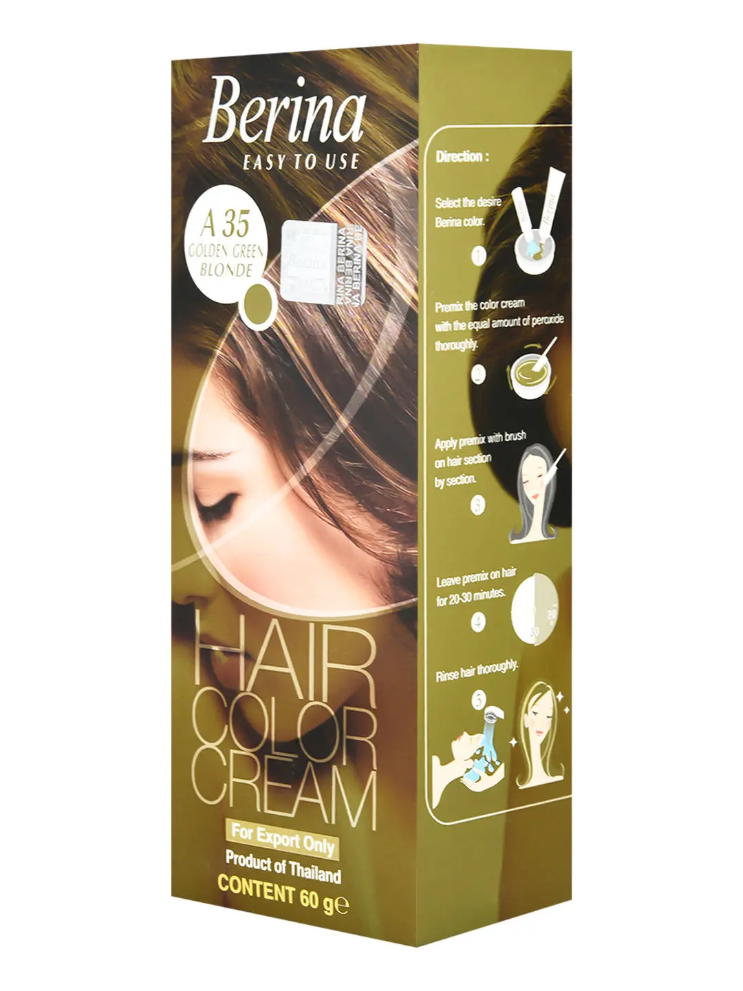 Berina A35 Golden Green Blonde Hair Color Cream 60gm