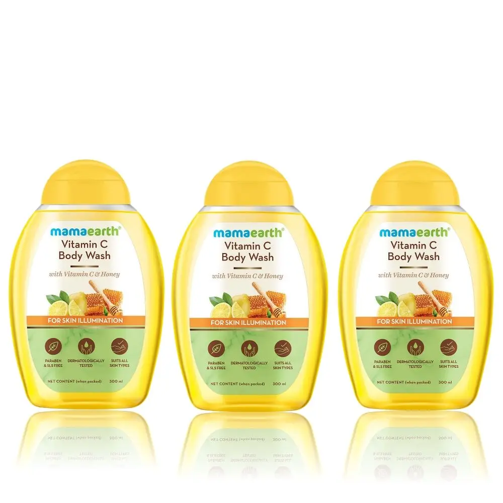 Mamaearth Vitamin C Body Wash with Vitamin C & Honey for Skin Illumination Combo (Pack of 3) - 300ml