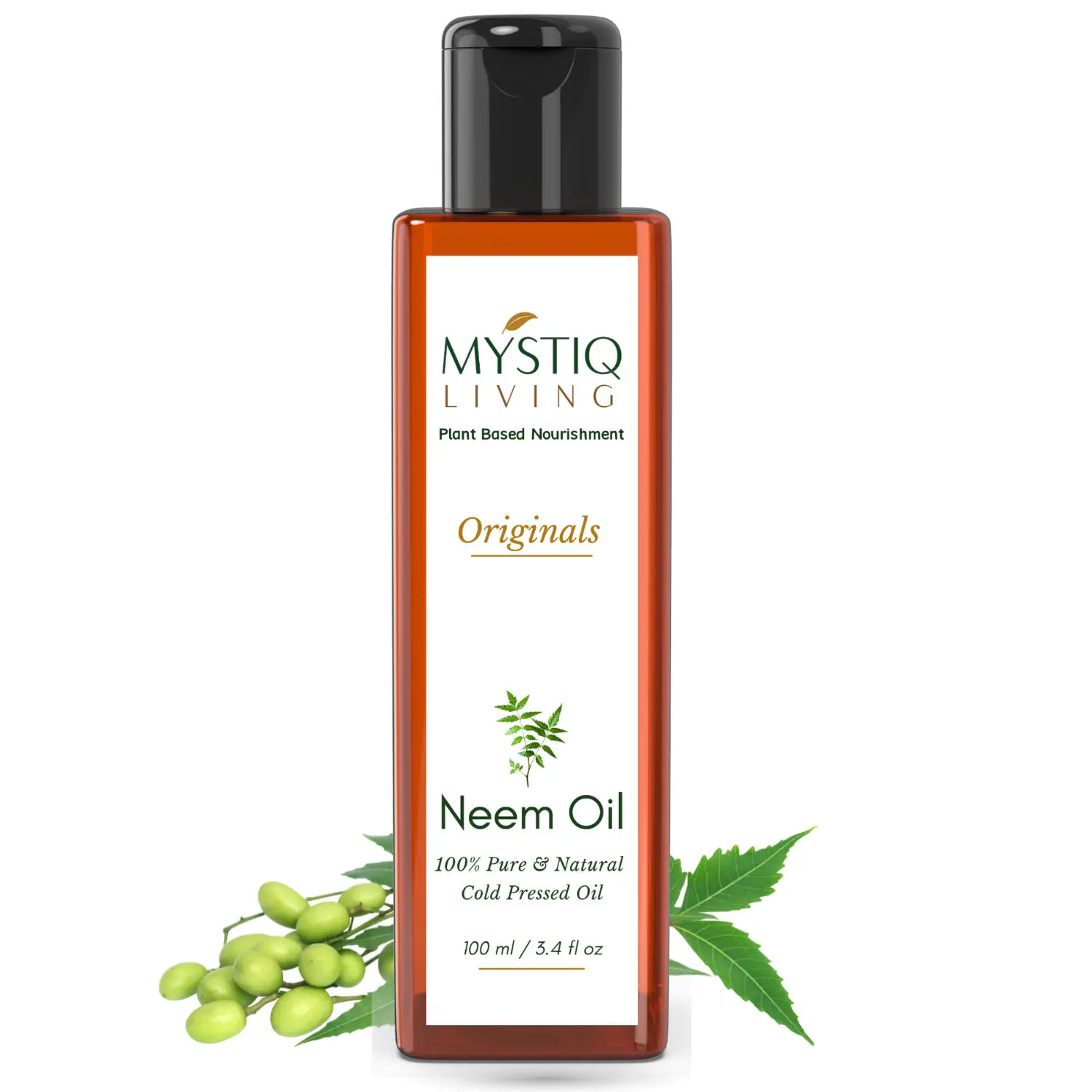 Mystiq Living Originals - Neem Oil | For Hair And Skin | Cold Pressed, 100% Pure And Natural -100 ML