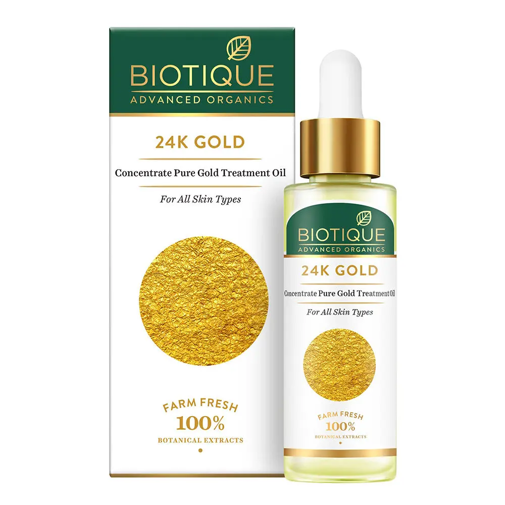 Biotique Advanced Organics 24K Gold Concentrate Pure Gold Treatment Oil (30 ml)