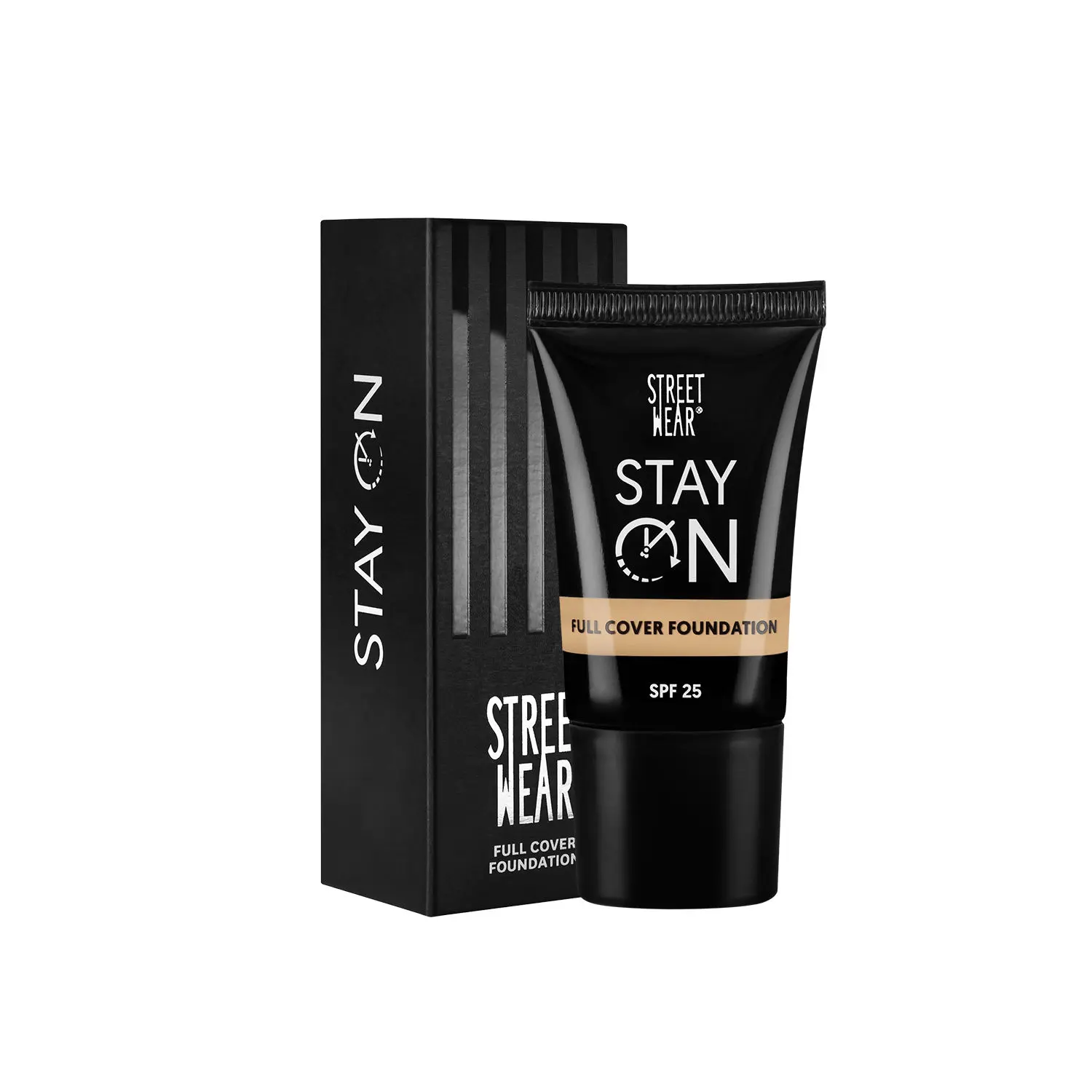 STREET WEAR® STAY ON FULL COVER FOUNDATION - NATURAL SAND With SPF-25 (18 GM) - 16 HR long wear, non comedogenic, Matte finish, sweatproof.