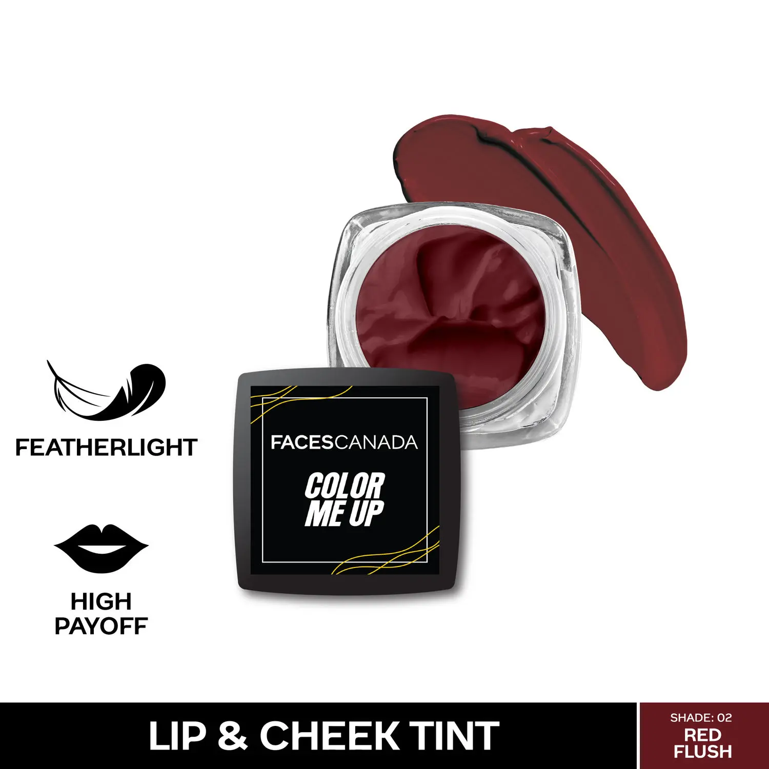 FACESCANADA Lip & Cheek Tint I With Pomegranate Seed Oil I Featherlight I High Payoff I Red Flush 02