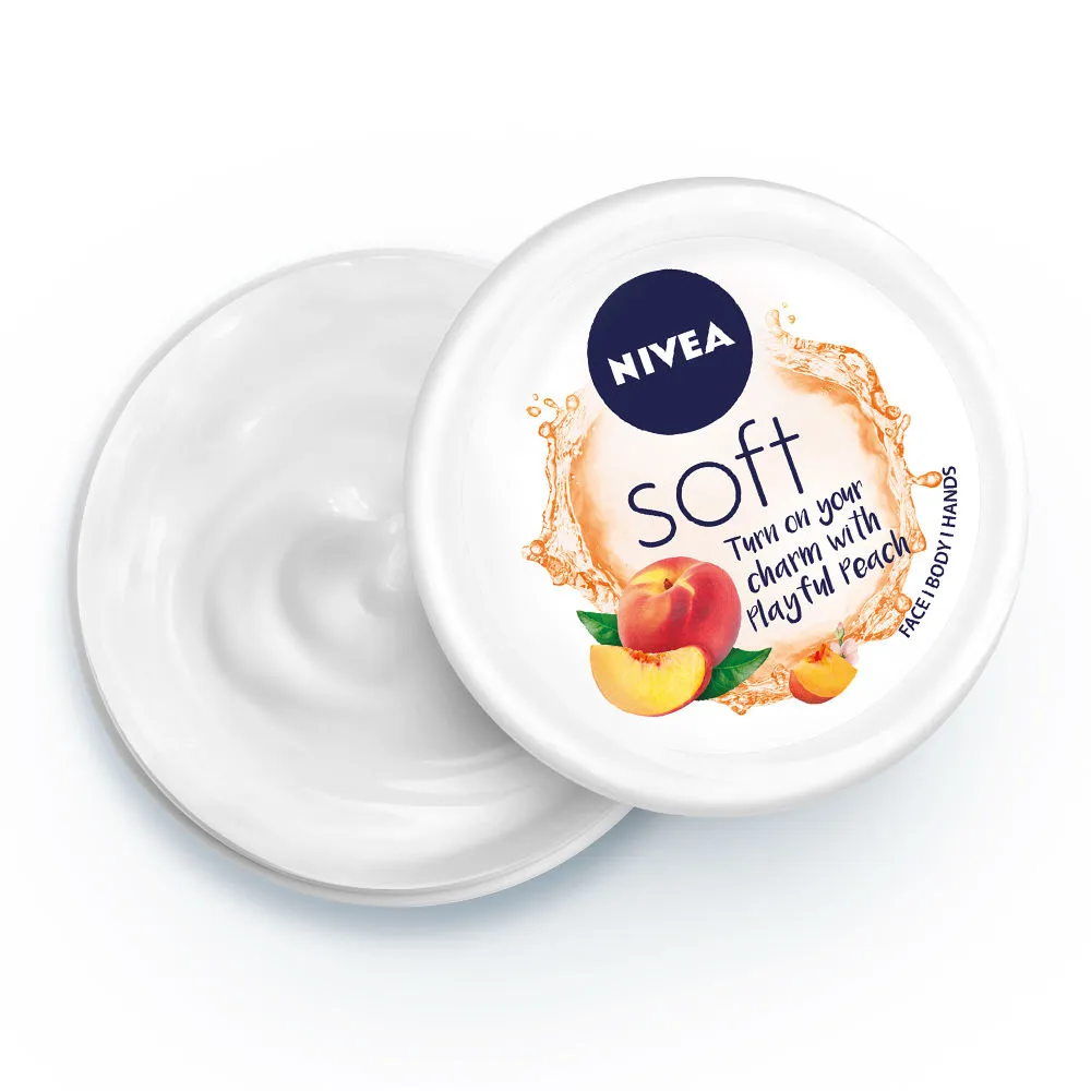 Nivea Soft Light Moisturizer Cream Playful Peach For Hands And Body - 50 Ml