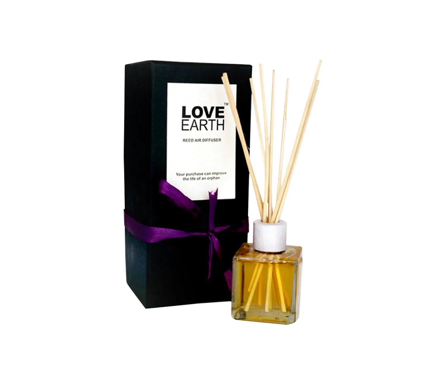 Love Earth Premium Reed Diffuser Orange with Orange Essential Oil Natural Long Lasting Fragrance