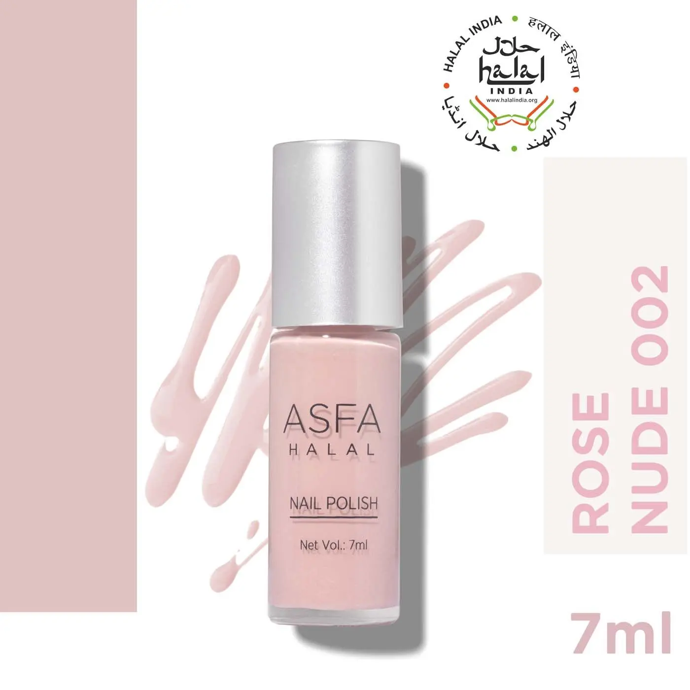 Asfa Halal Nail Polish, Rose Nude 002 (7 ml)