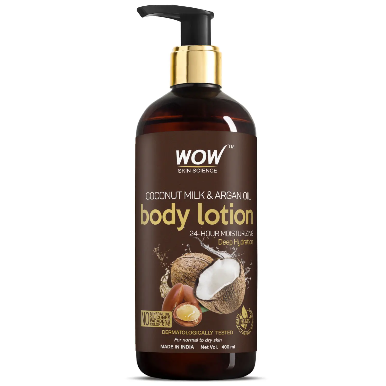 WOW Skin Science Coconut Milk & Argan Oil Body Lotion for Deep Hydration - Normal To Dry Skin - 400 ml