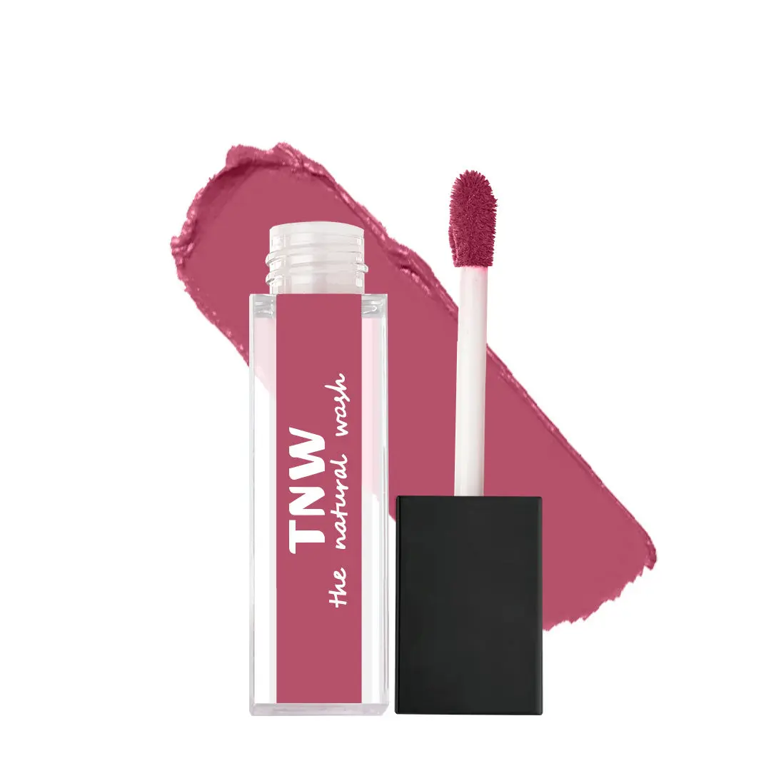 TNW -The Natural Wash Matte Velvet Longstay Liquid Lipstick Mini with Macadamia Oil and Argan Oil - 07 | Transferproof | Pigmented | Berry Much | Deep Berry