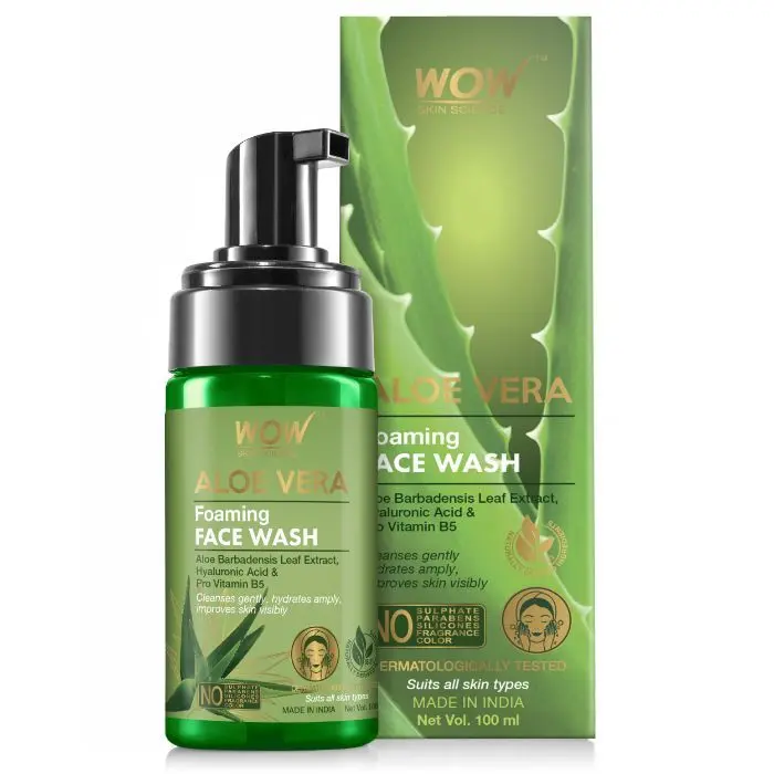 WOW Skin Science Aloe Vera Foaming Face Wash for Cleansing & Hydrating Skin - (100 ml)