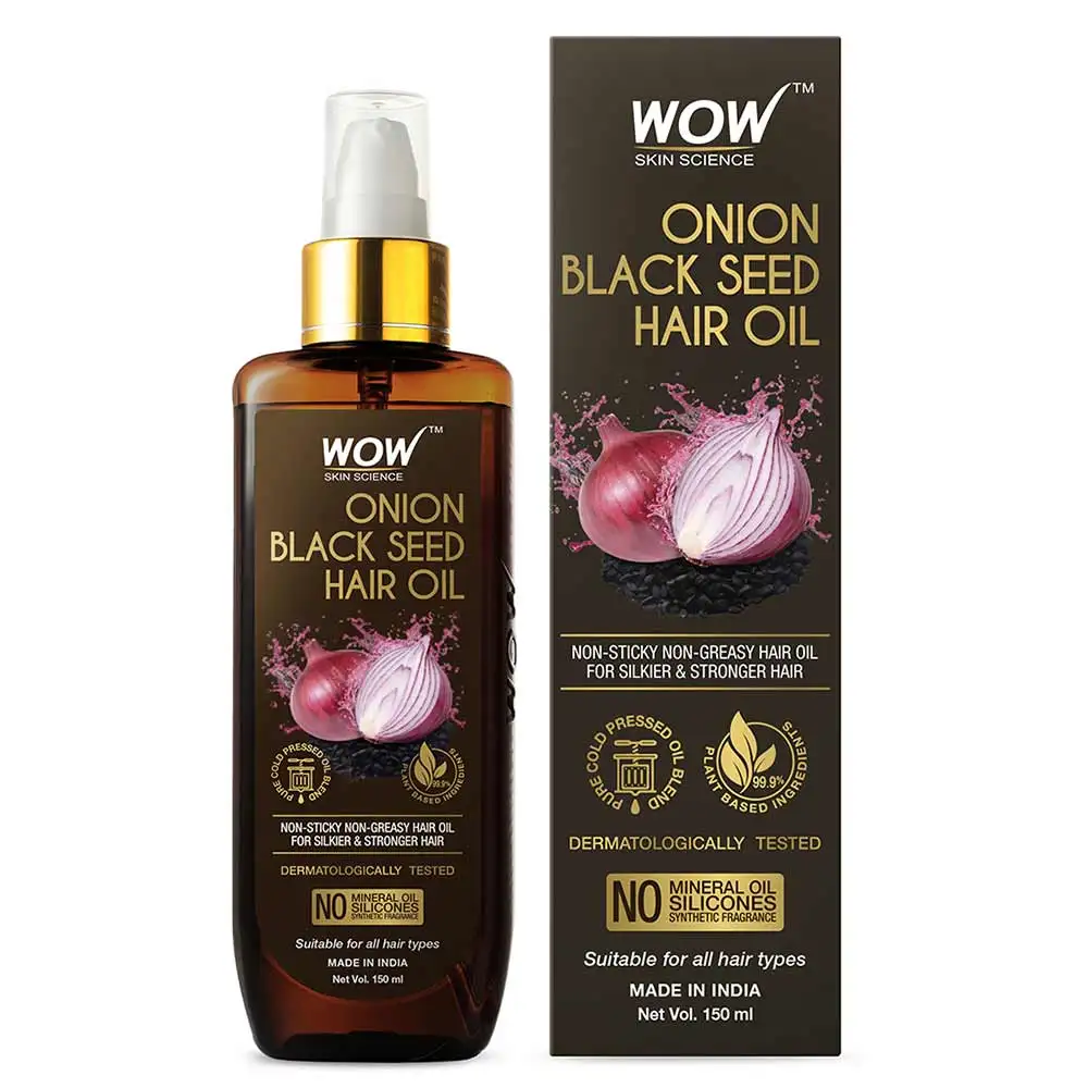 WOW Skin Science Onion Black Seed Hair Oil,  150 ml  for All Hair Types