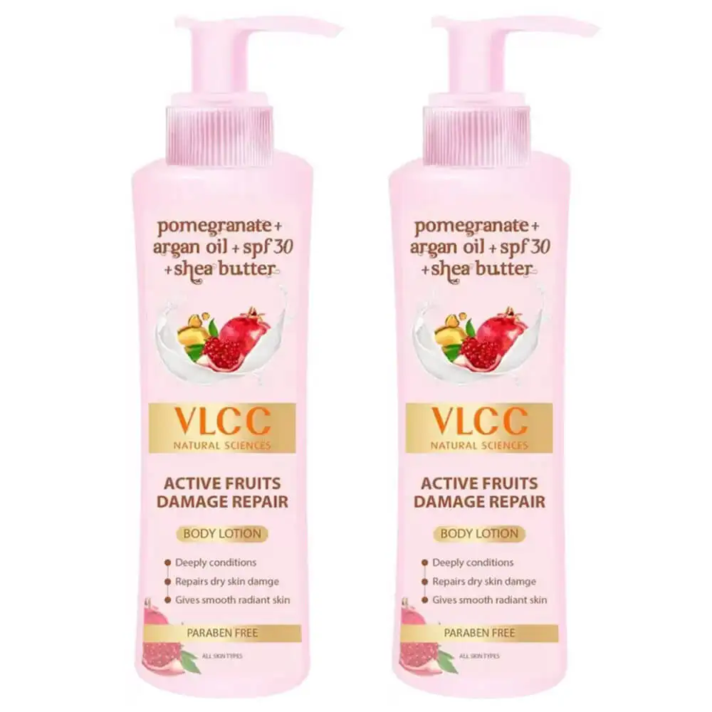 VLCC Active Fruits Damage Repair Body Lotion Buy 1 Get 1,  400 ml  Pomegranate+Argan Oil+Shea Butter