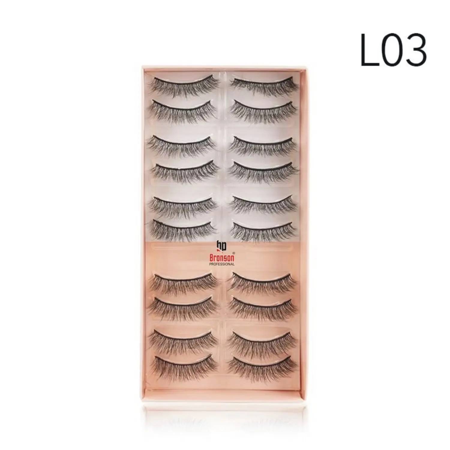 Eyelash set 3D false long and natural eye makeup 10 pairs No. 03