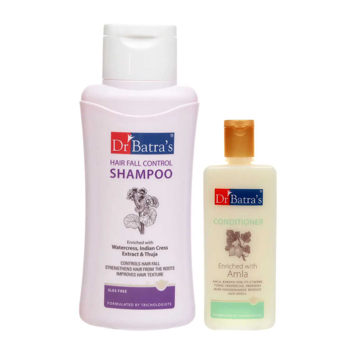 Dr Batra's Hair Fall Control Shampoo 500ml and Conditioner 200ml (Pack of 2 Men and Women)