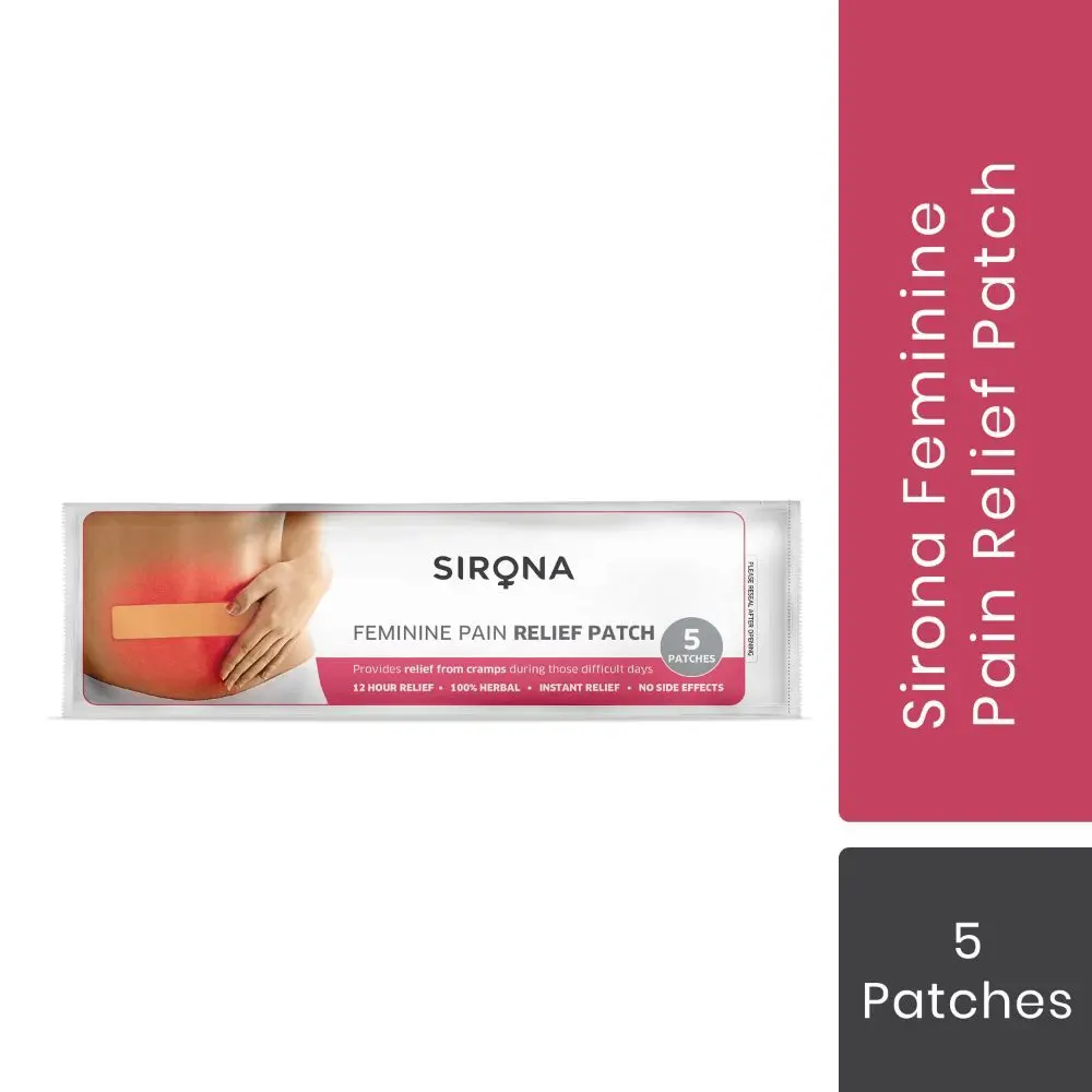 Feminine Period Pain Relief Patches by SIRONA (5 Patches - 1 Pack)