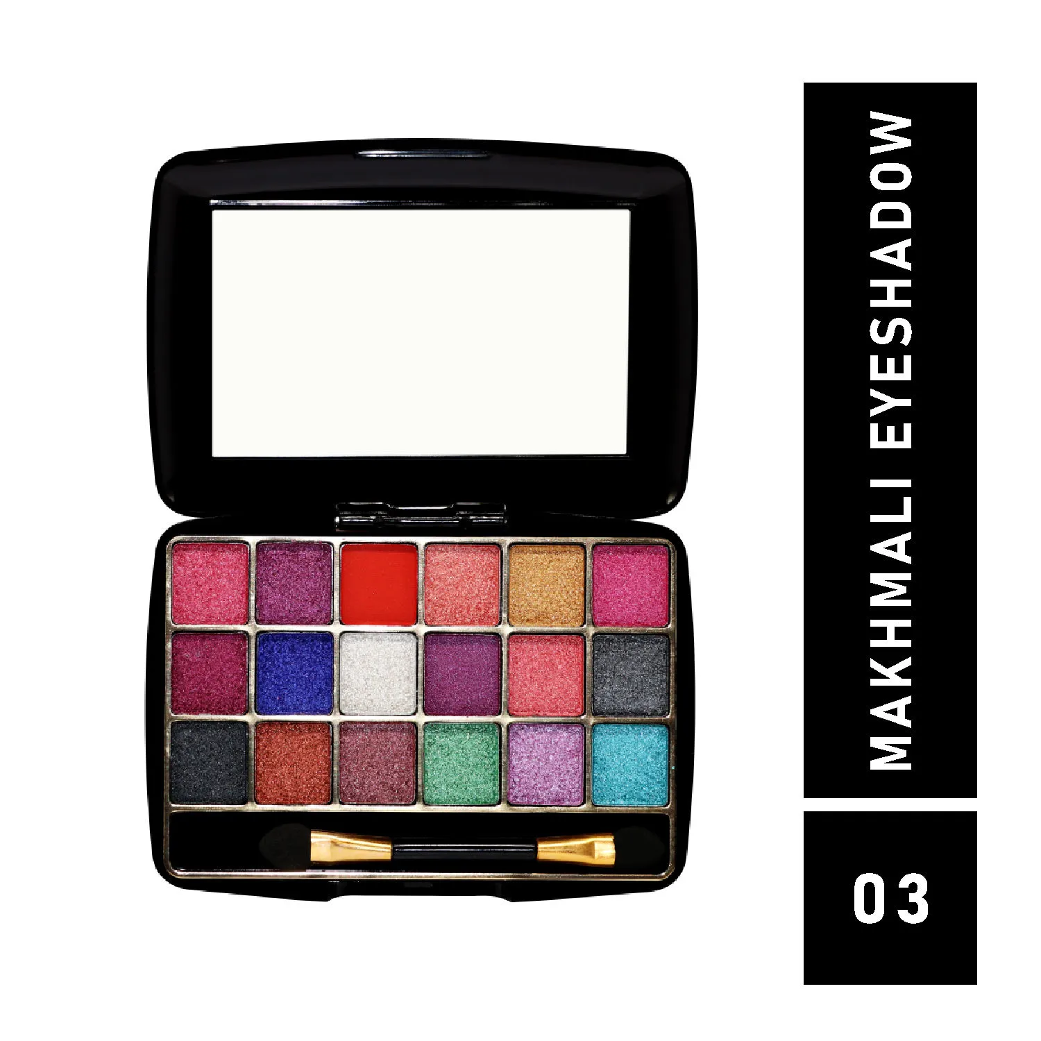 Half N Half 18 Colors Makhmali Eyeshadow With Brush In Palette - Multicolor-03