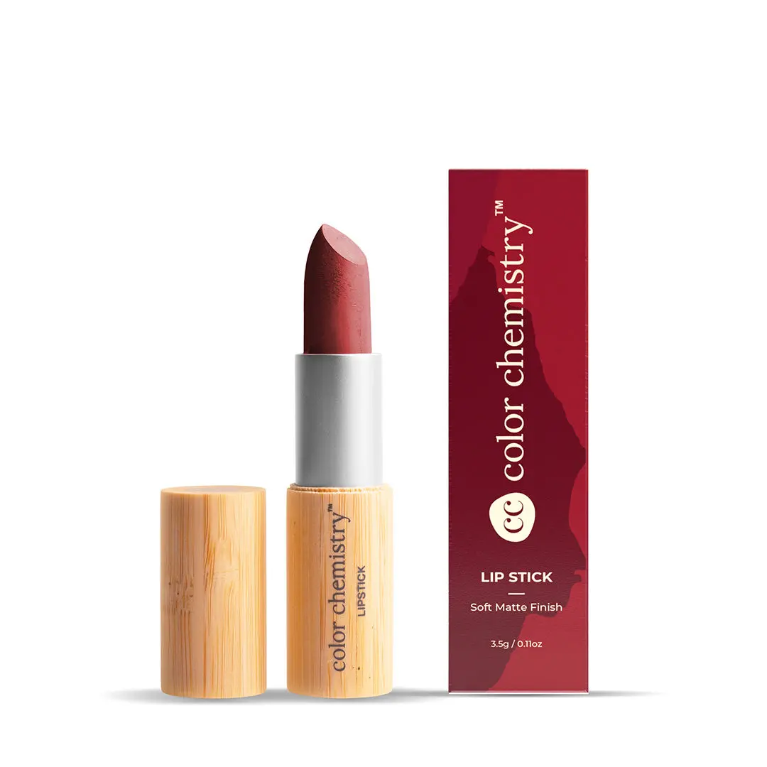 Color Chemistry Lipstick, Soft Matte Finish, Intensely pigmented & long-lasting, Enriched with Rosehip & Green Tea - (3.5 gm) Allspice LS09