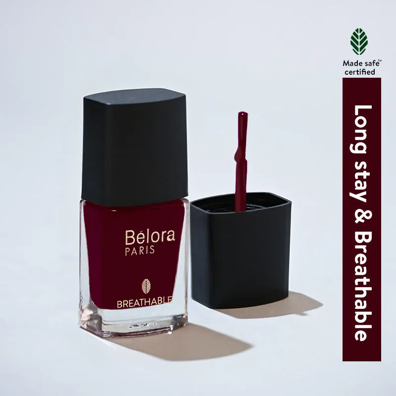 Belora Paris Breathable Made Safe Longstay Nail Polish - 15 Mah'roon