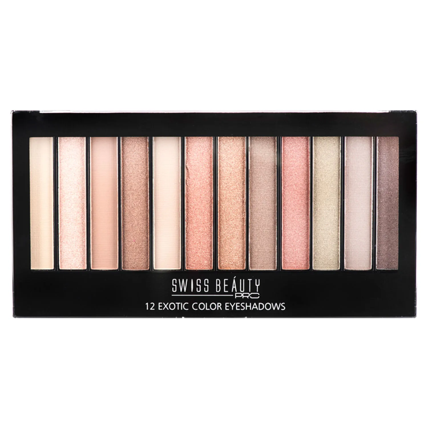 Swiss Beauty Pro 12 Exotic Color Eyeshadows - Fearless