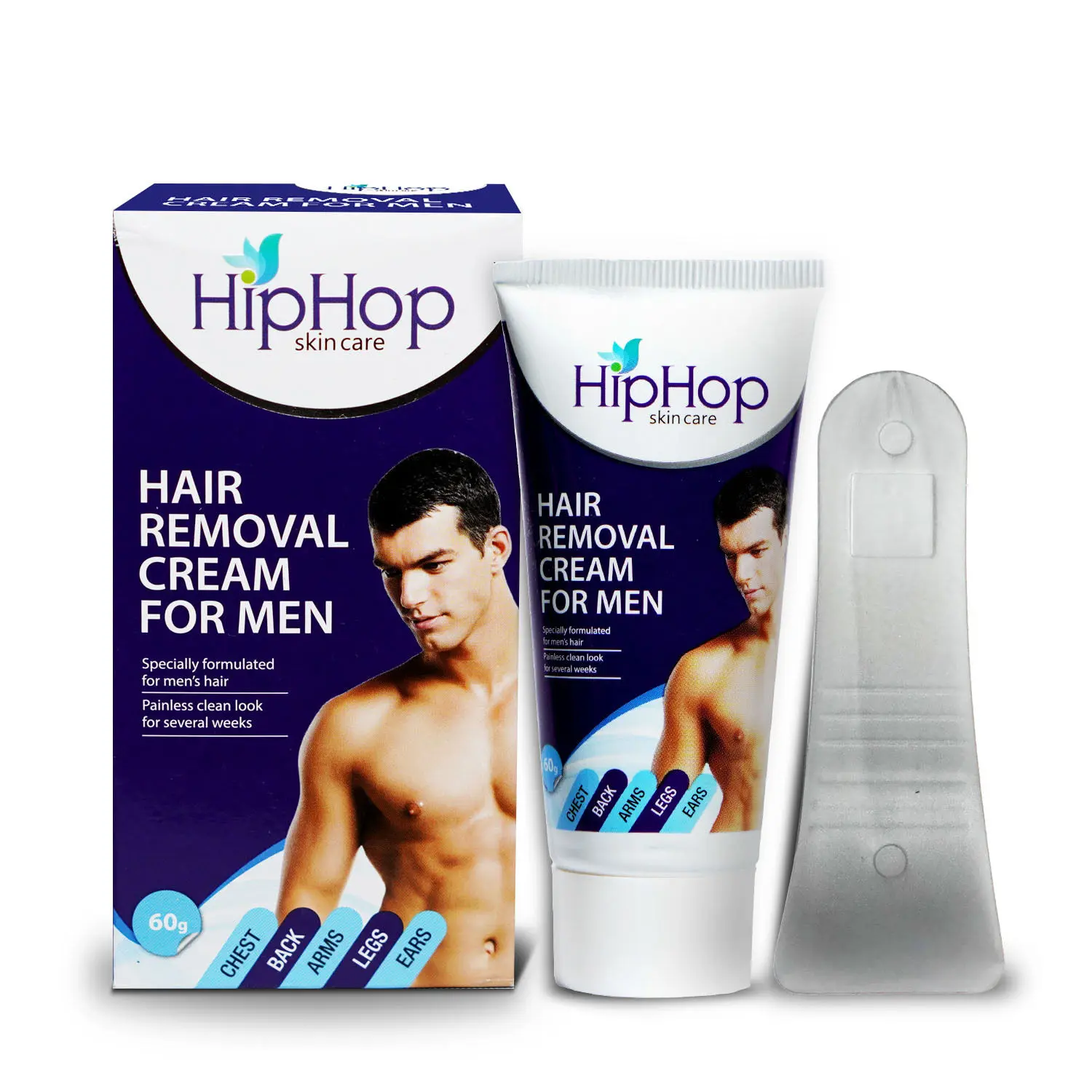 HipHop Skincare Hair Removal Cream for Men, Painless Hair Removal, Infused with Aloe Vera, For All Skin Types (60 GM)