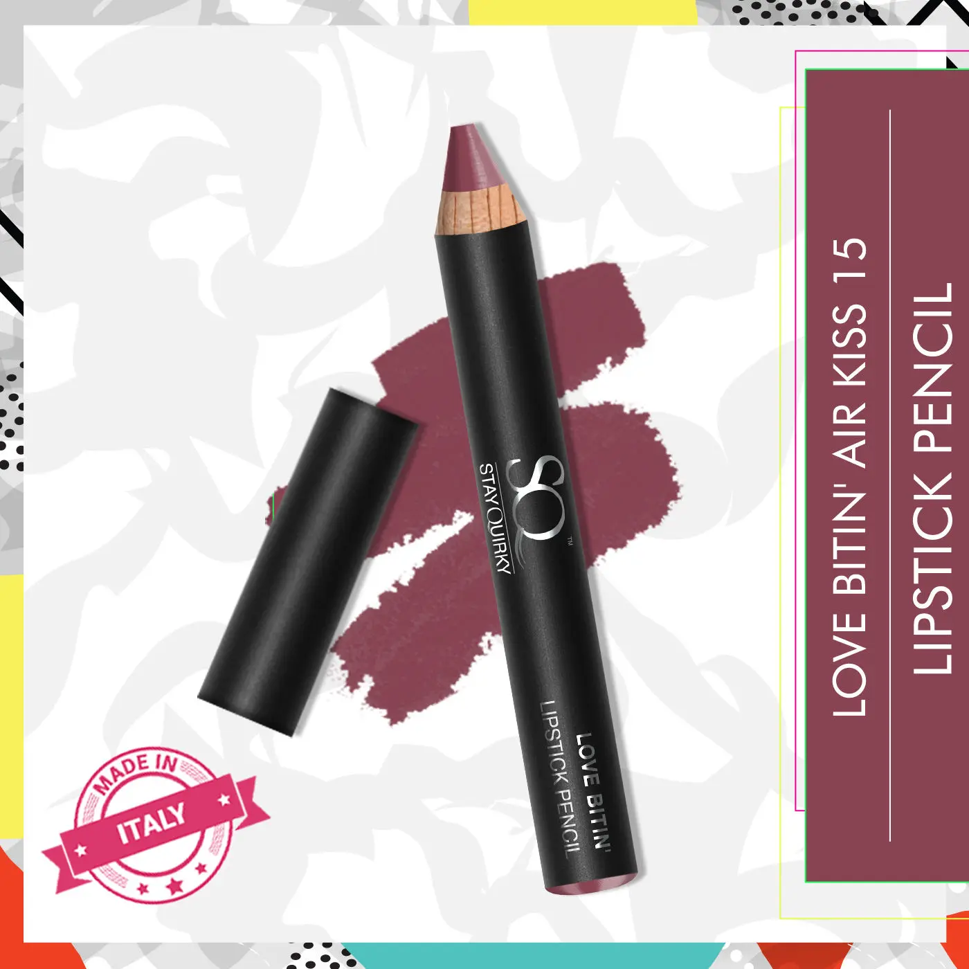 Stay Quirky Mini Lip Crayon | Lipstick Pencil | Lipstick - Love Bitin' Air Kiss 15 (2.1g)