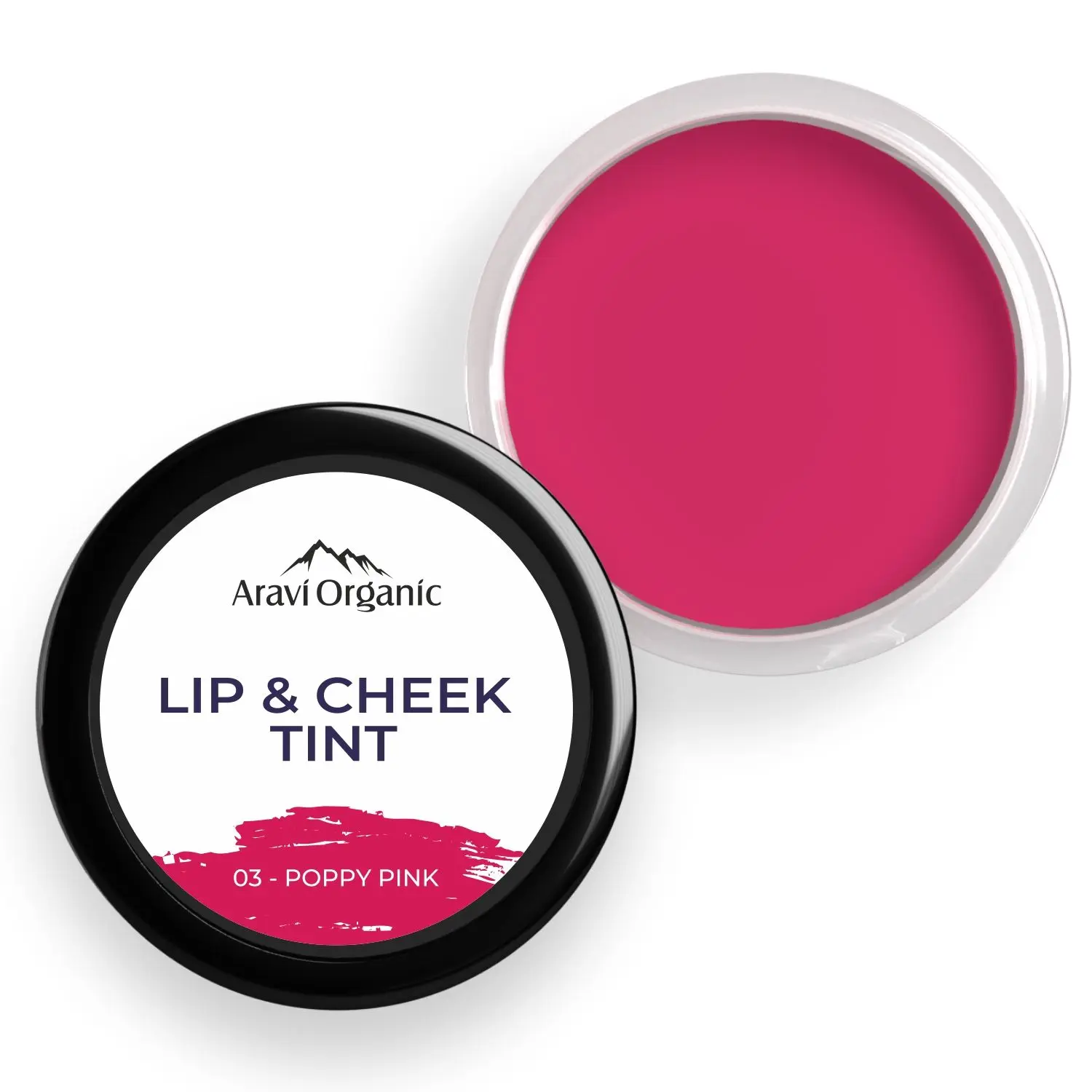 Aravi Organic On The Way Vegan Lip and Cheek Tint | Lip Tint - Poppy Pink