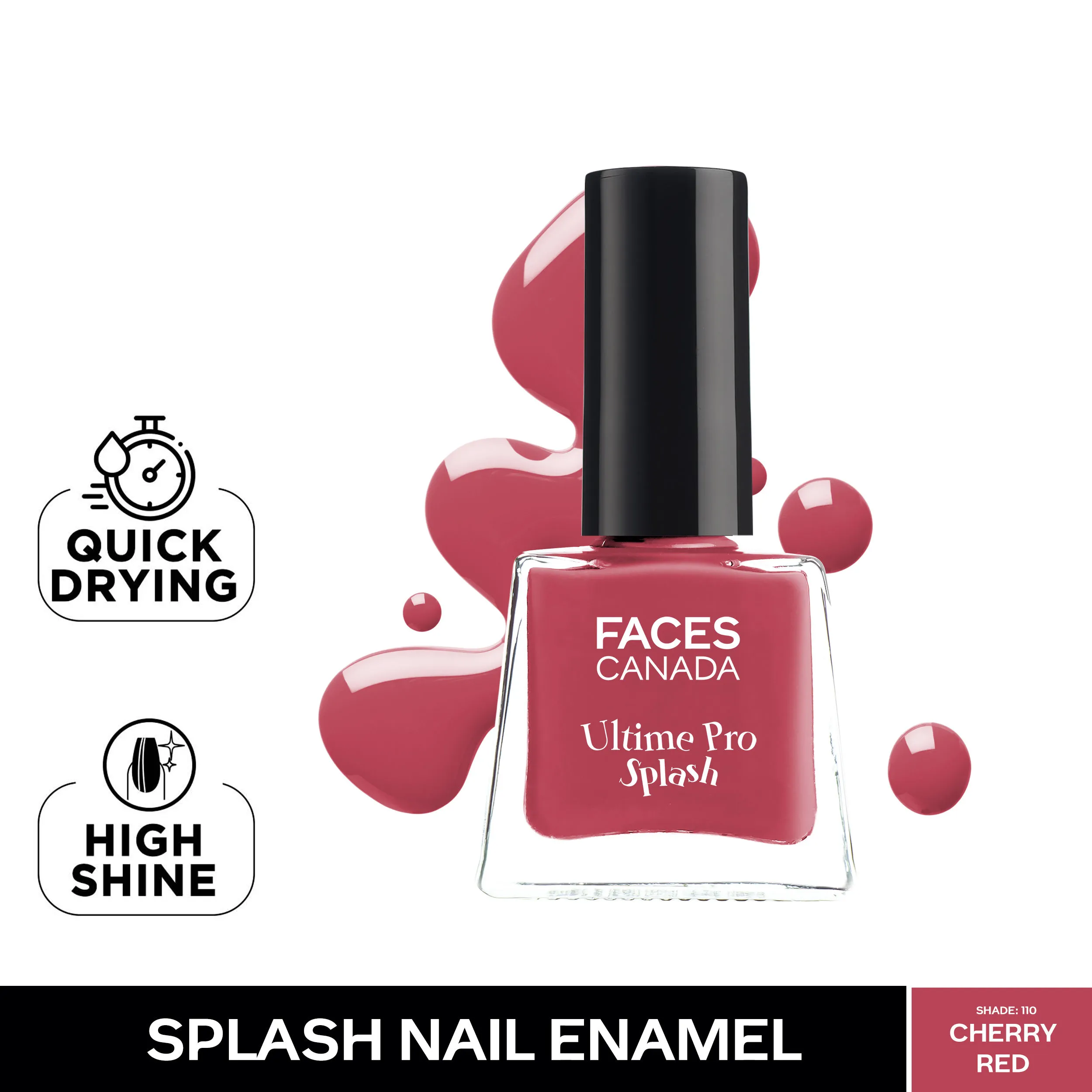 Faces Canada Ultime Pro Splash Nail Enamel - Cherry Red 110