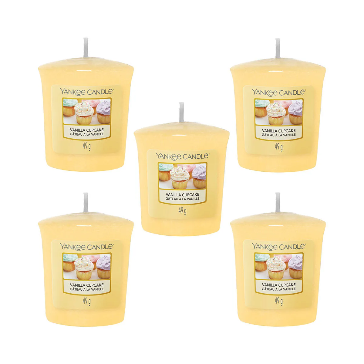 Yankee Candle Classic Votive Vanilla Cupcake Scented Candles - Pack of 5