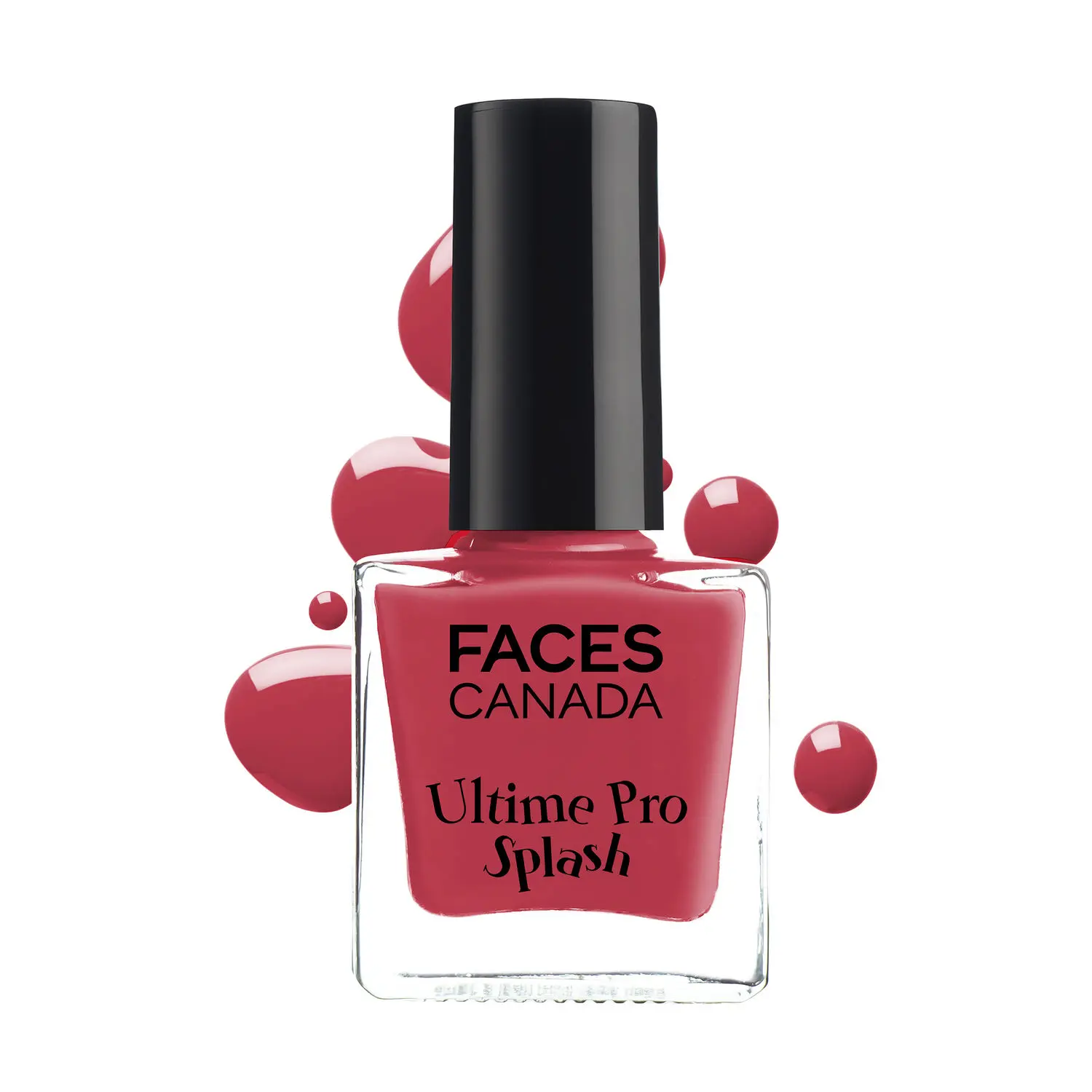 Faces canada Ultime Pro Splash Nail Enamel I Quick-drying I Longlasting I Chip-defiant I Smooth application I Cherry Red 110 5ml