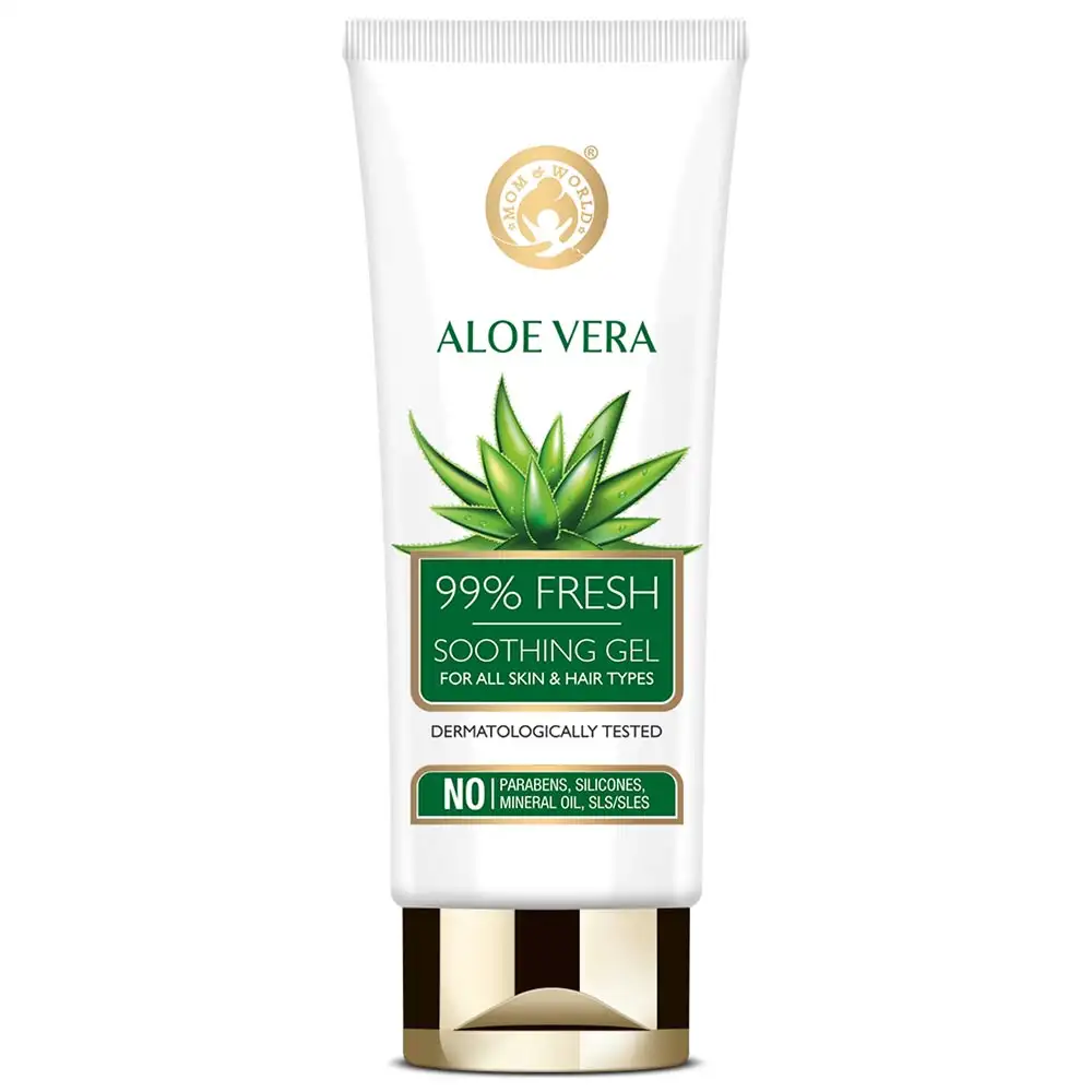 Mom & World Aloe Vera 99% Fresh Soothing Gel,  100 g  for All Skin & Hair Types