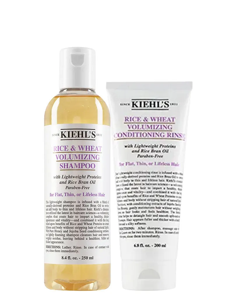 Kiehl's Rice & Wheat Volumizing Hair Duo - Shampoo & Conditioner