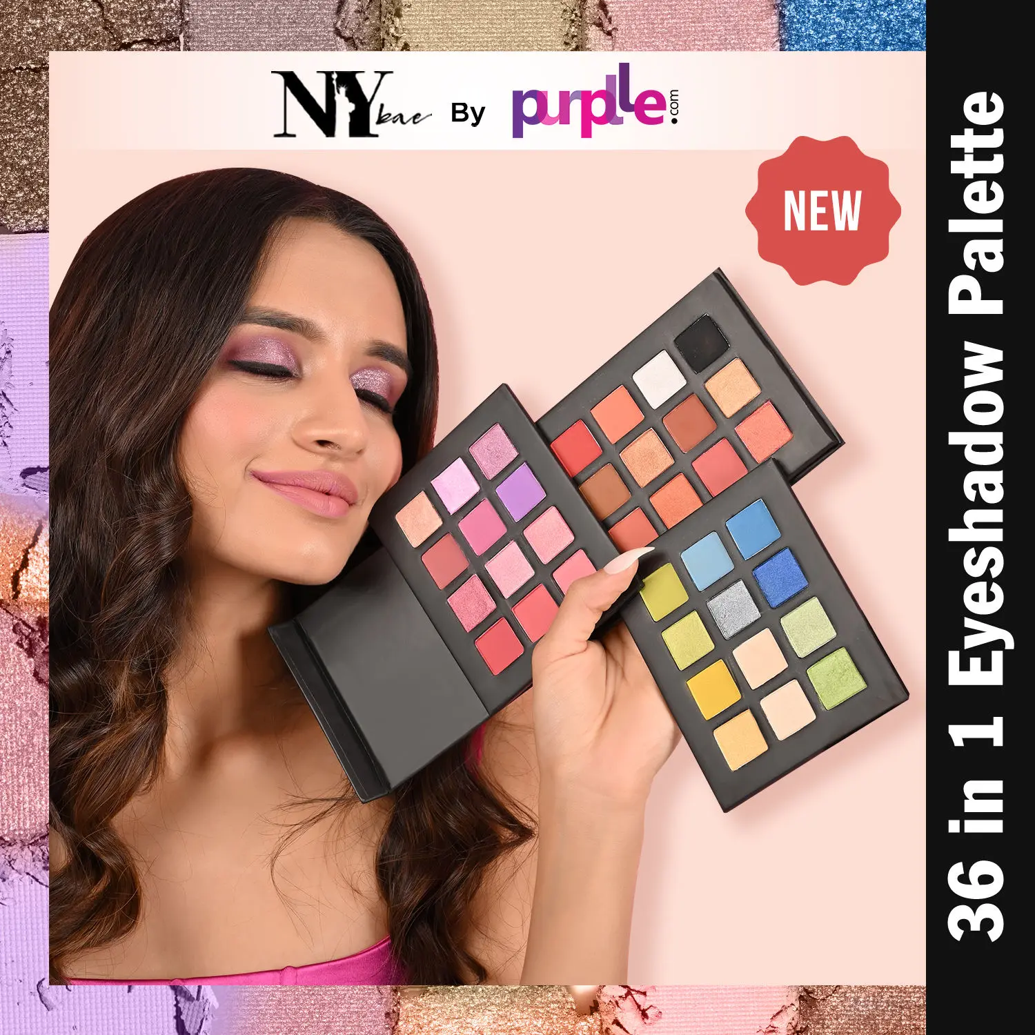 NY Bae Eye Love Eyeshadow Palette - Light & Bright 01 (36 g) | 36 Shades | Matte + Shimmer | Highly Pigmented | Easily Blendable | Travel-Friendly