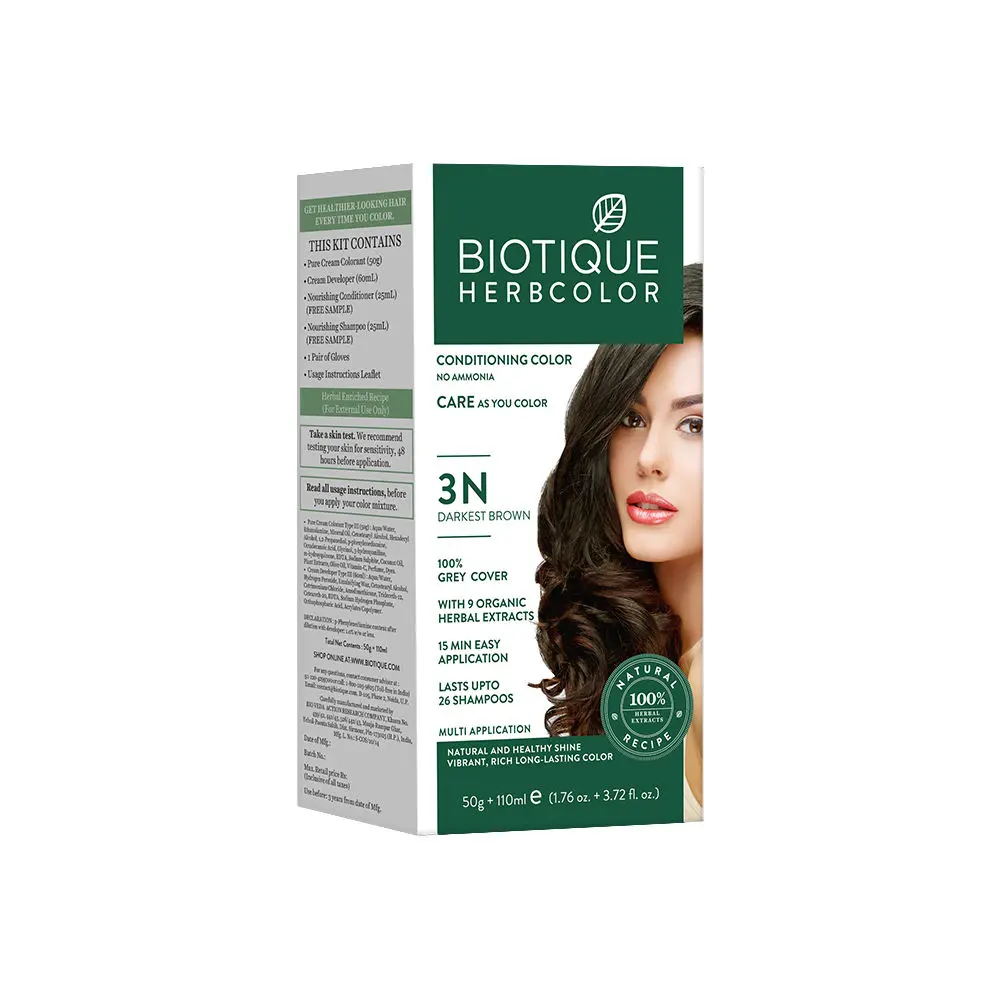 Biotique Bio Herbcolor 3N Darkest Brown (50 g +110 ml)