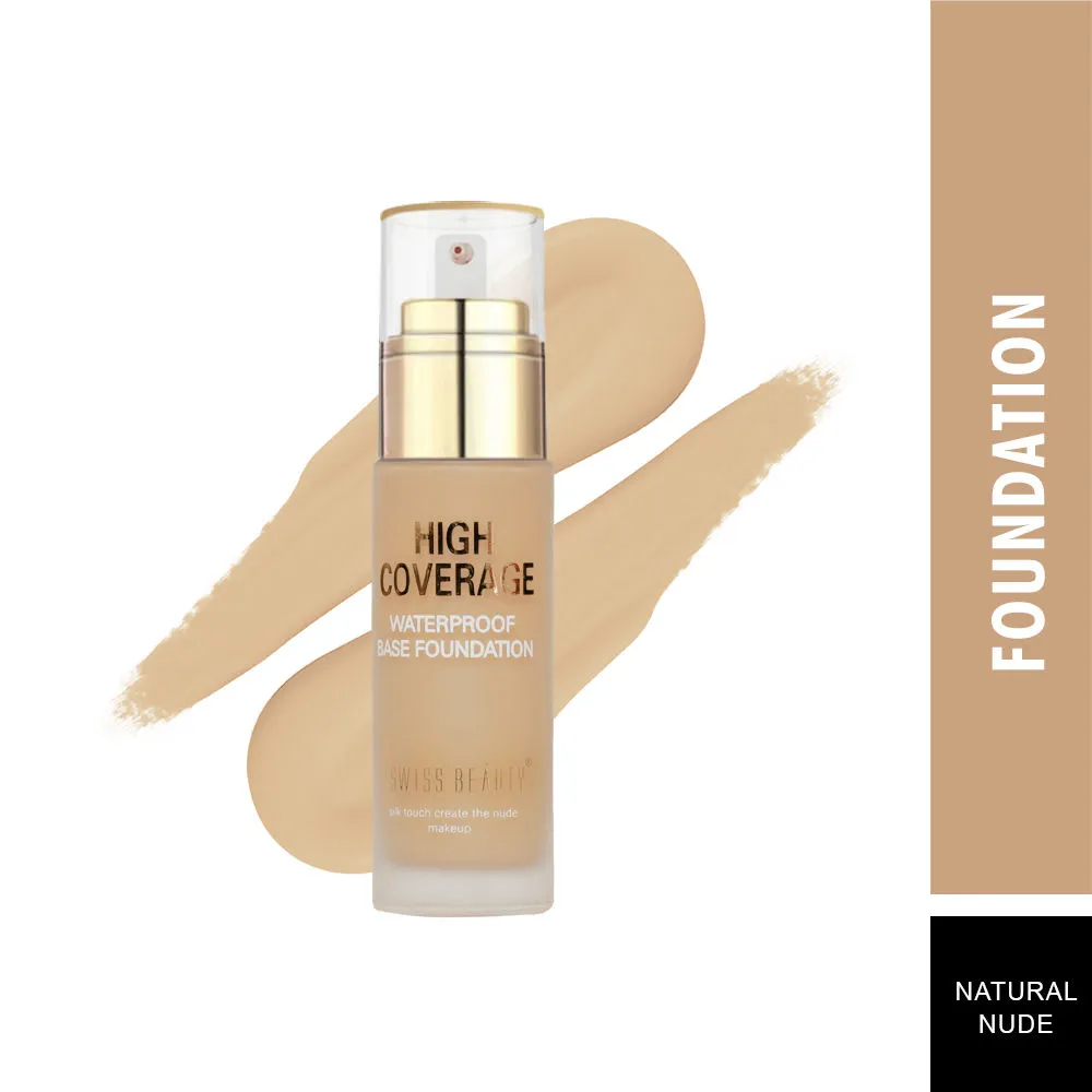 Swiss Beauty High Coverage Waterproof Base Foundation - 04 Natural Nude