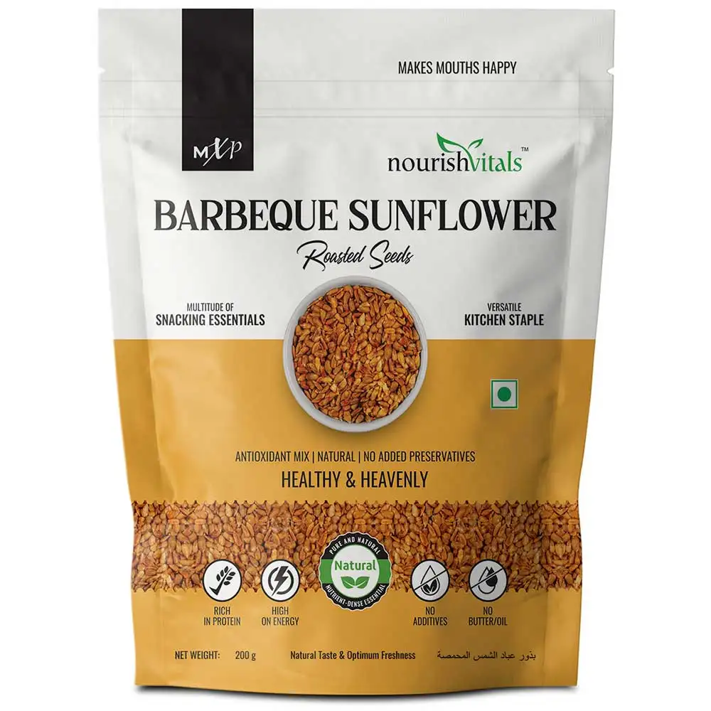 NourishVitals Barbeque Sunflower Roasted Seeds,  Unflavoured  0.200 kg