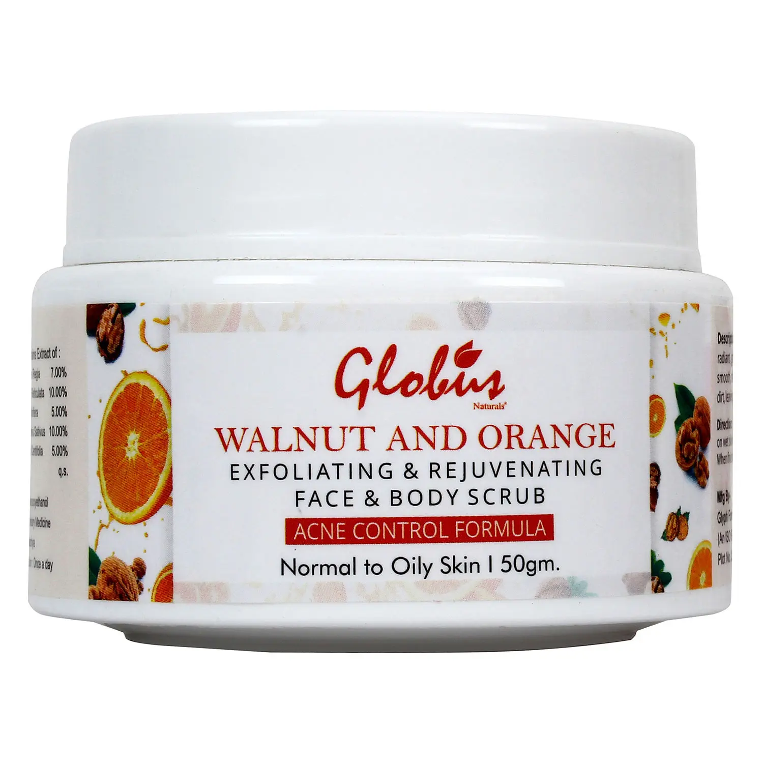 Globus Naturals Walnut & Orange Face & Body Scrub (50 g)