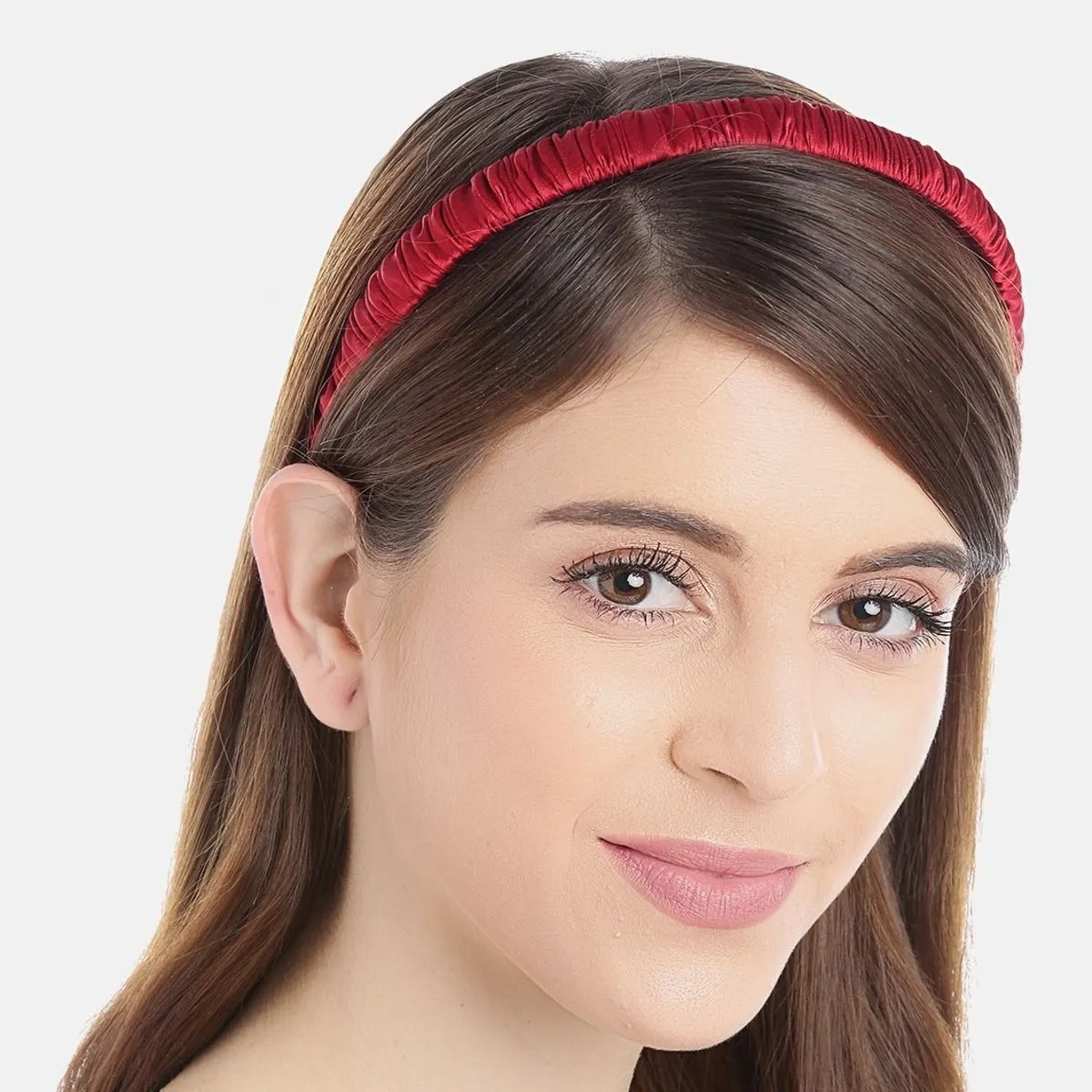 Blueberry Maroon Pleated Fabric Hairband