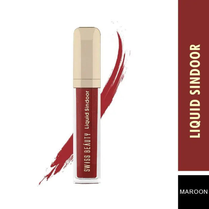 Swiss Beauty Bridal Glame Liquid Sindoor - Maroon - 8 ml