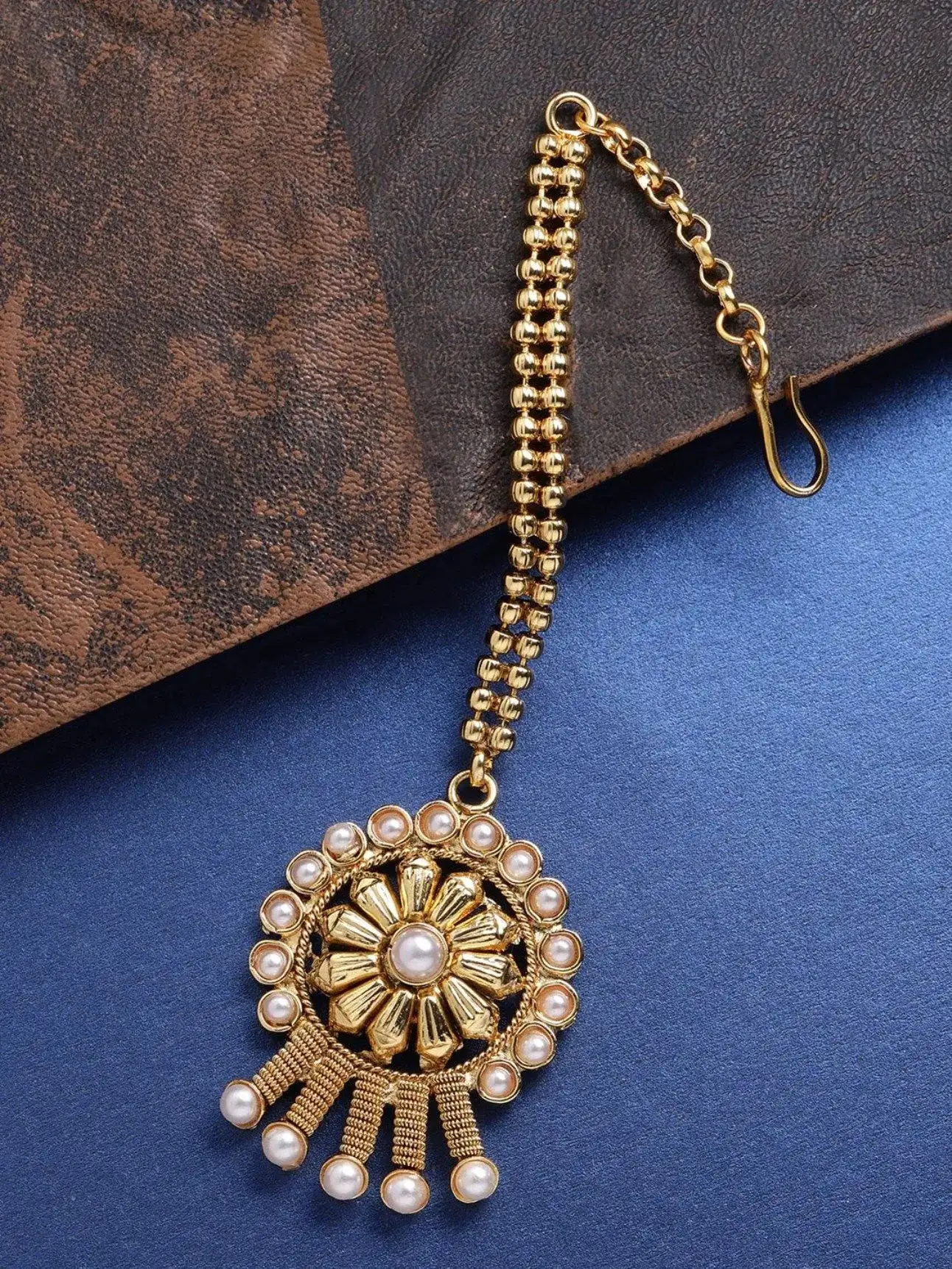 Priyaasi Gold-Plated Handcrafted Beaded Maang Tika