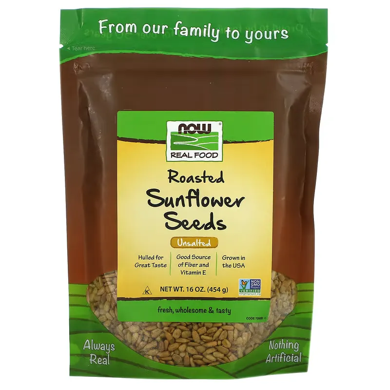 Real Food, Roasted Sunflower Seeds, Unsalted, 16 oz (454 g)