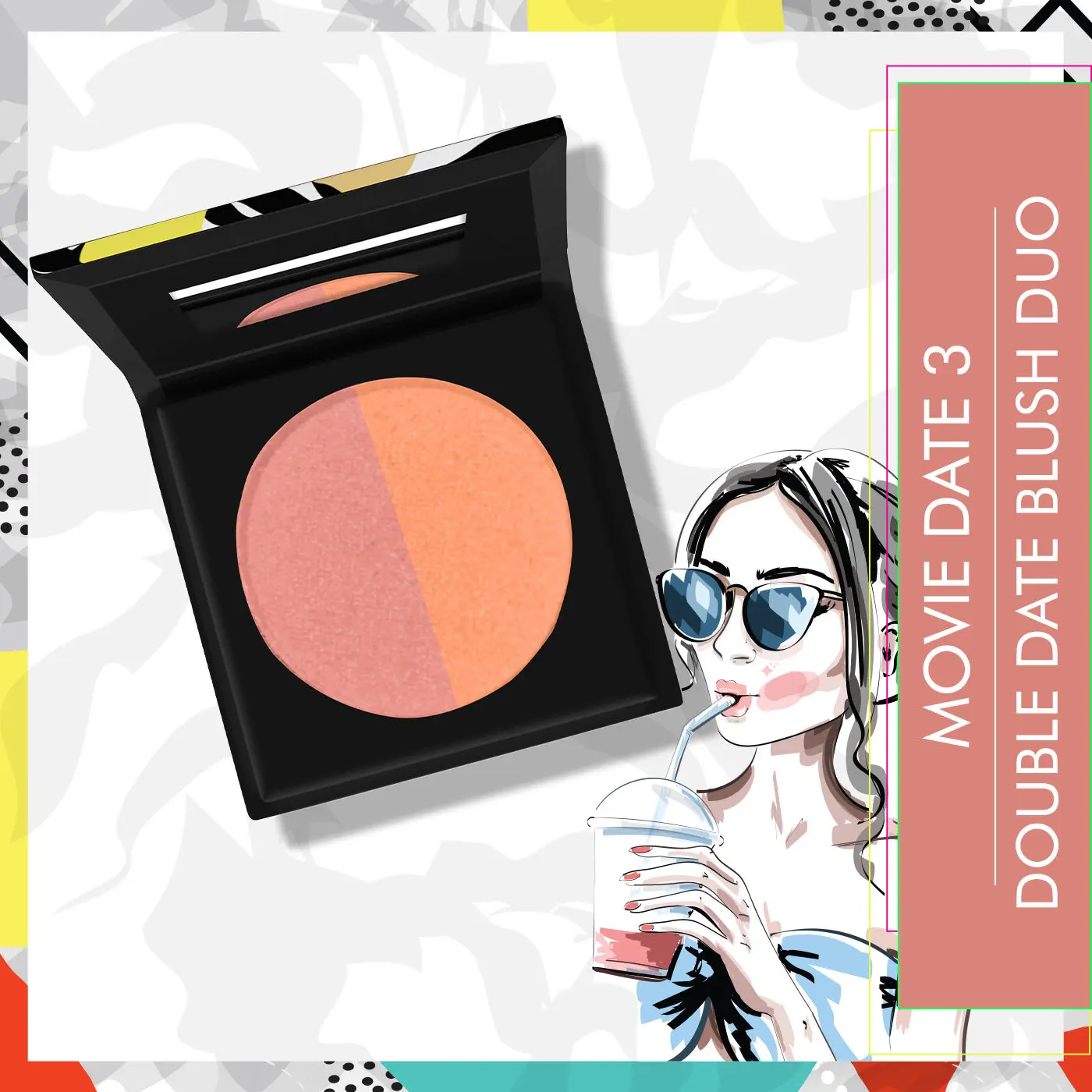 Stay Quirky Double Date Blush Duo| Blendable| Lightweight| SPF protection| Movie Date - 3(6 g)