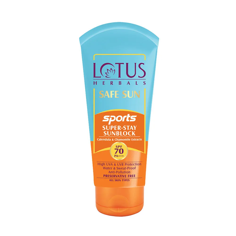 Lotus Herbals Safe Sun Sports Super-Stay Sunblock SPF 70 PA+++