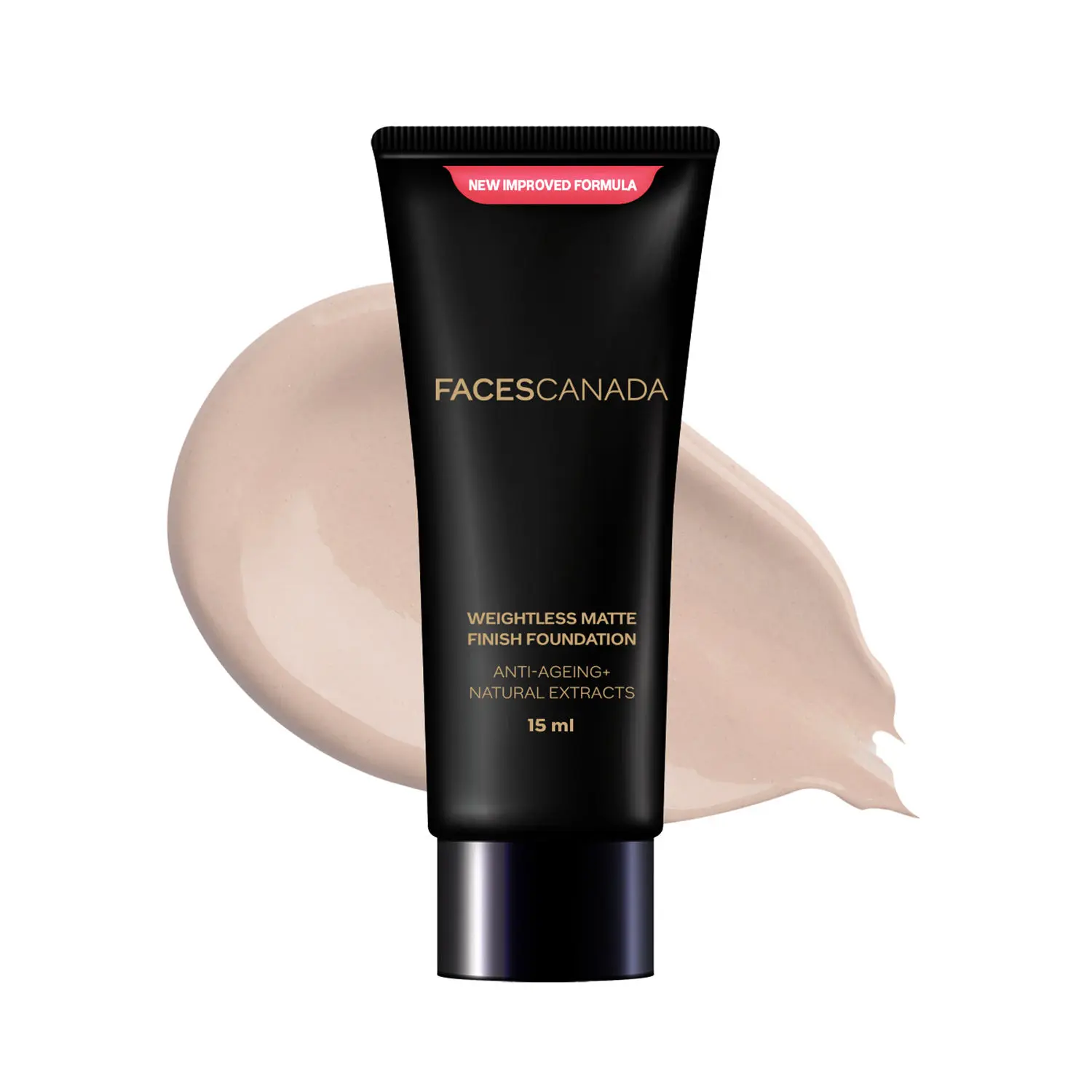 FACES CANADA Weightless Matte Finish Foundation Natural 03 15ml I Anti-ageing I Non-clog Pores I Lightweight I Olive Seed Oil I Grape Extract I Shea Butter I Cruelty-free I Paraben-free