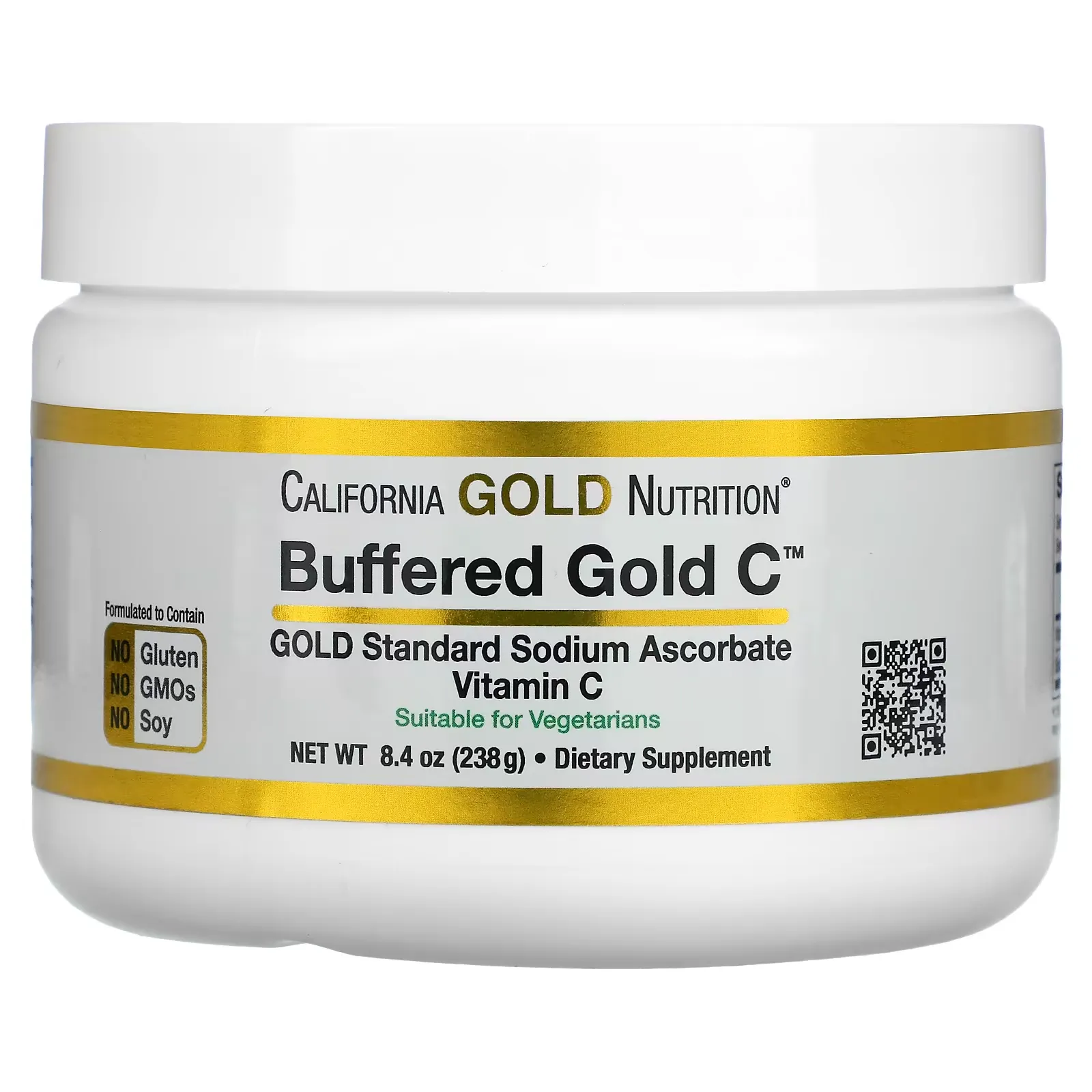 Buffered Gold C, Non-Acidic Vitamin C Powder, Sodium Ascorbate, 8.40 oz (238 g)