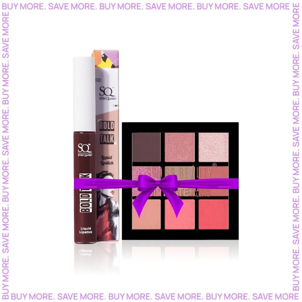 Swiss Beauty Ultimate Eyeshadow Palette Kit - Multi-02 (6 g) + SQ Bold Talk Liquid Lipstick - Mulberry Takeover (5.5 ml)