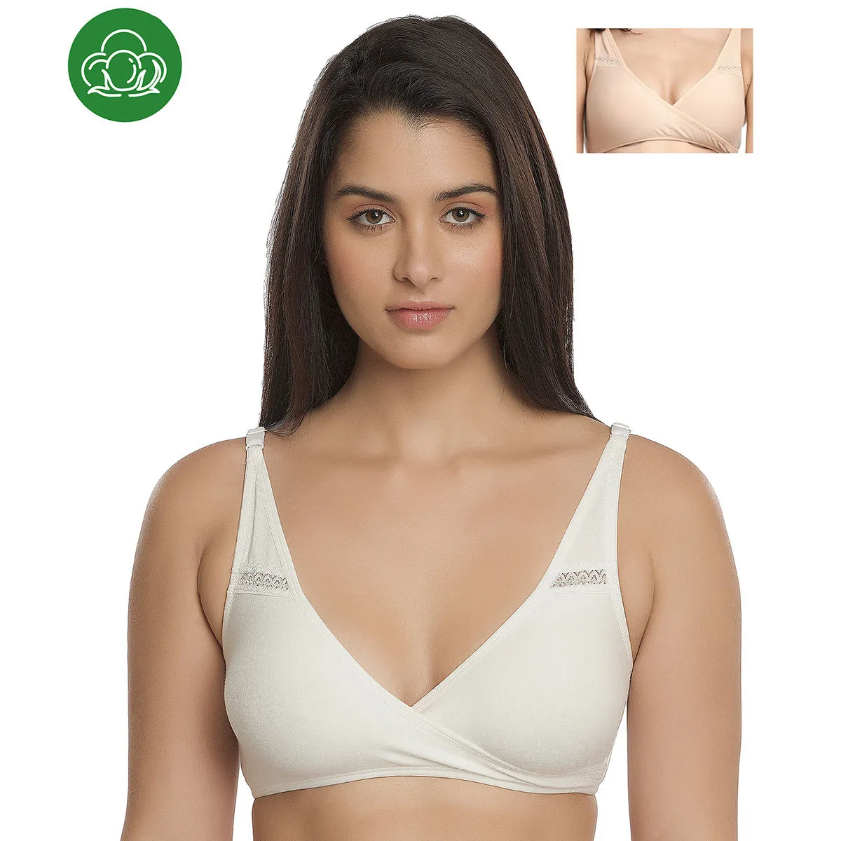 Inner Sense Organic Antimicrobial Sleeping/Feeding Bra Pack Of 2 - Multi-Color