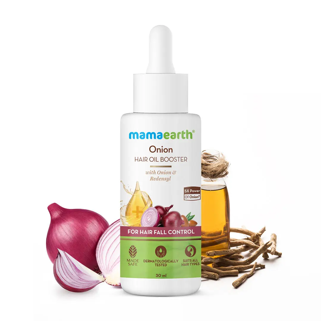 Mamaearth Onion Hair Oil Booster for Men with Onion and Redensyl for Hair Fall Control- 30 ml