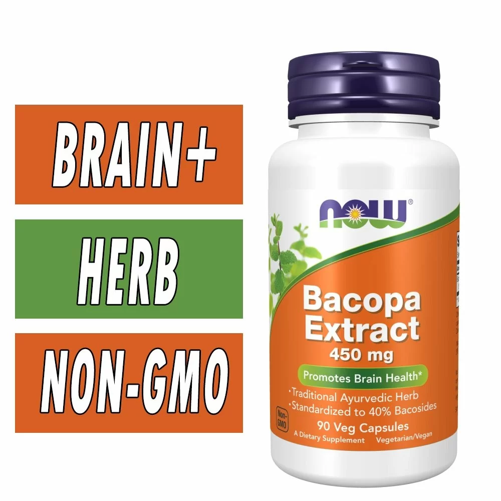 NOW Bacopa Extract - 450 mg - 90 Veg Capsules